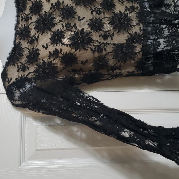 Oscar de la Renta | Vintage Black Lace Top Sz 10 - Picture 2 of 12